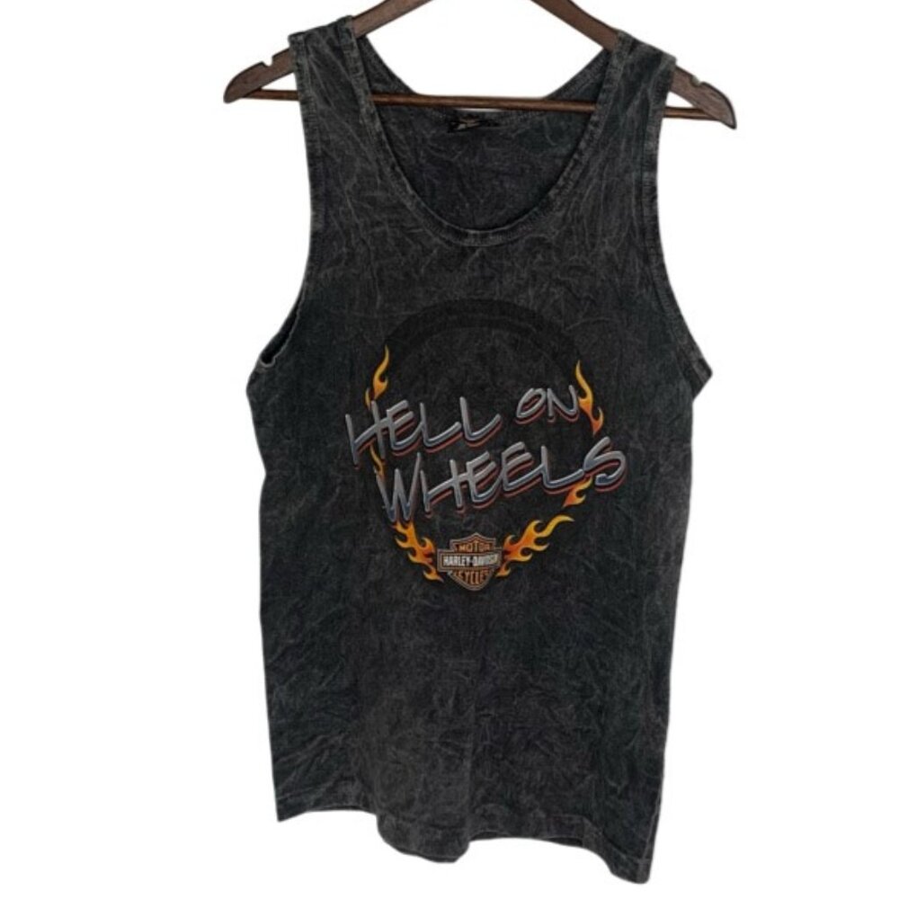 Vintage A.K. Stratman Harley Davidson Hell on Wheels Tank Top - Unisex M